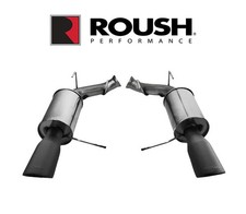 2011-2014 Ford Mustang V6 3.7 Roush Axle Back Exhaust Kit Black Tips 421145-blk