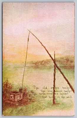 Vintage 1912 F.A. Owen Co. Hand-Painted Well Scene Postcard PA