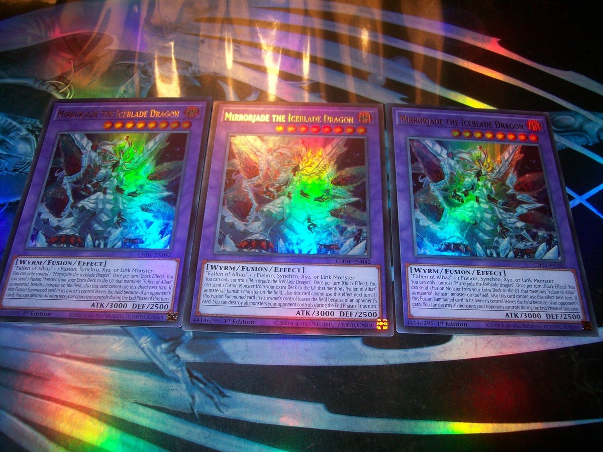 3x Mirrorjade the Iceblade Dragon 1st Edition Ultra Rare CH01
