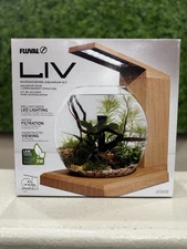 Fluval Liv Aquarium Kit, 1.6 US Gal / 6 L, Teak #15046