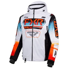 FXR RRX Insulated Snowmobile Jacket - White Hex/Blue/Orange