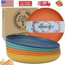 Deep Dinner Plates Set of 8 Alternative for Plastic Plates Microwave and Dish...