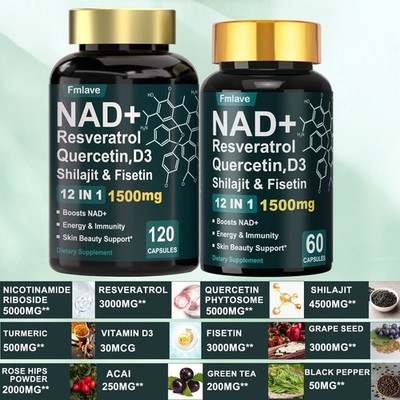 NAD+ Capsules With Resveratrol,Increases NAD+ Levels,Boosts Energy & Vitaliity