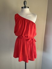 Banana Republic - Belted One Shoulder Red Dress Petite XS Retail $110.00