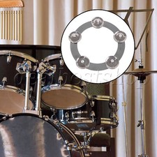 Silver Jingle Effect Tambourine Bell Rings Replacement 6.4" Outer Dia