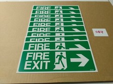 FIRE EXIT SIGNS RUNNING MAN ARROW RIGHT RIGID PLASTIC 390MM X 130MM PACK OF 10