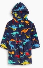 Brand New Kid's Soft & Snuggly Hooded Dinosaur Dressing Gown Robe Ages 5-6