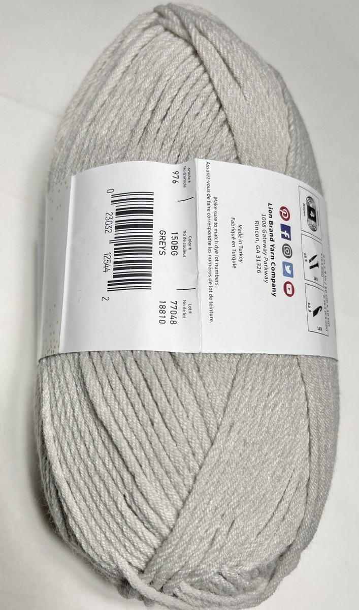 Lion Brand Yarn Company Garen, Dark Grey Heather, 156