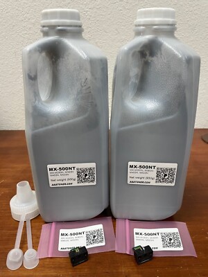 2 (930g) MX-500NT Toner Refill for Sharp MX-M283N, M363N, M453N, M503N + 2 Chip