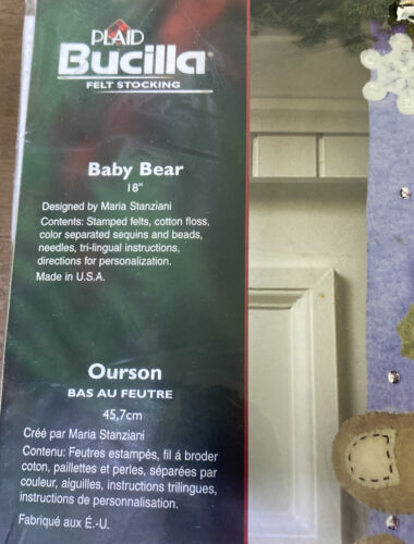 Bucilla Baby Bear 18"" Kit calza in feltro 85432 - Foto 3 di 5