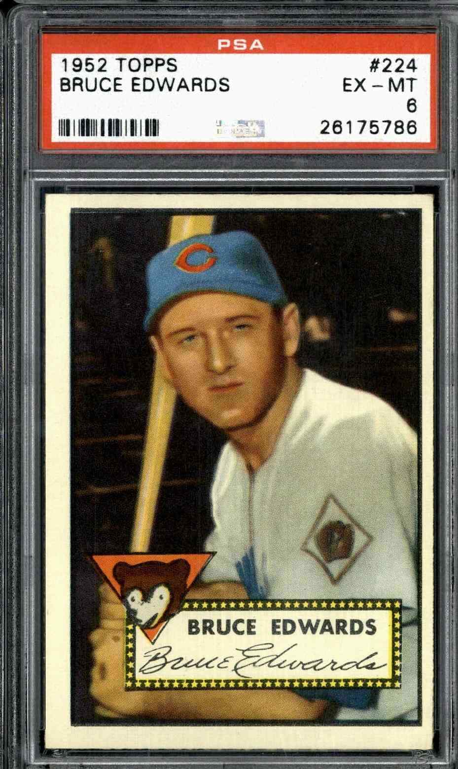 1952 Topps #224 Bruce Edwards - PSA 6