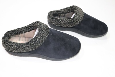 Men’s Size M 8-9 Weatherproof Vintage Faux Suede Slip On Clog Slippers Black f822179e-42b1-4eb0-949c-  main image 3