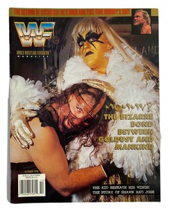 WWF Magazine October 1996 Issue -Goldust Mankind Cover With Cards WWE