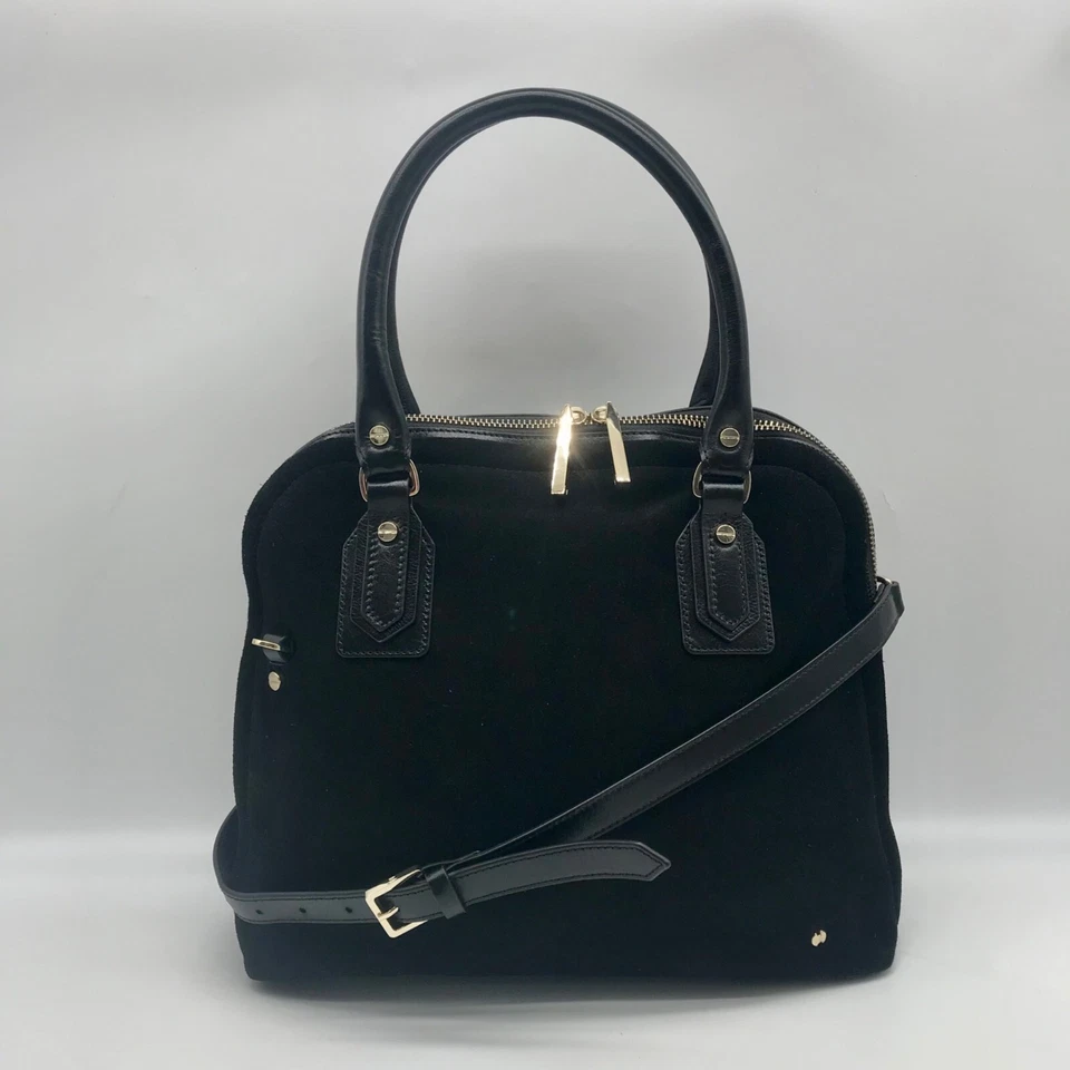 Cartera convertible de gamuza negra Halston Heritage Foto 2 de 4