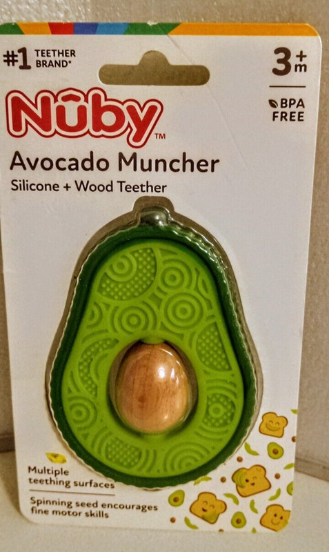 Nuby Advocado 🥑 Muncher Teething Aid Toy BPA FREE Funtional Cute NWB