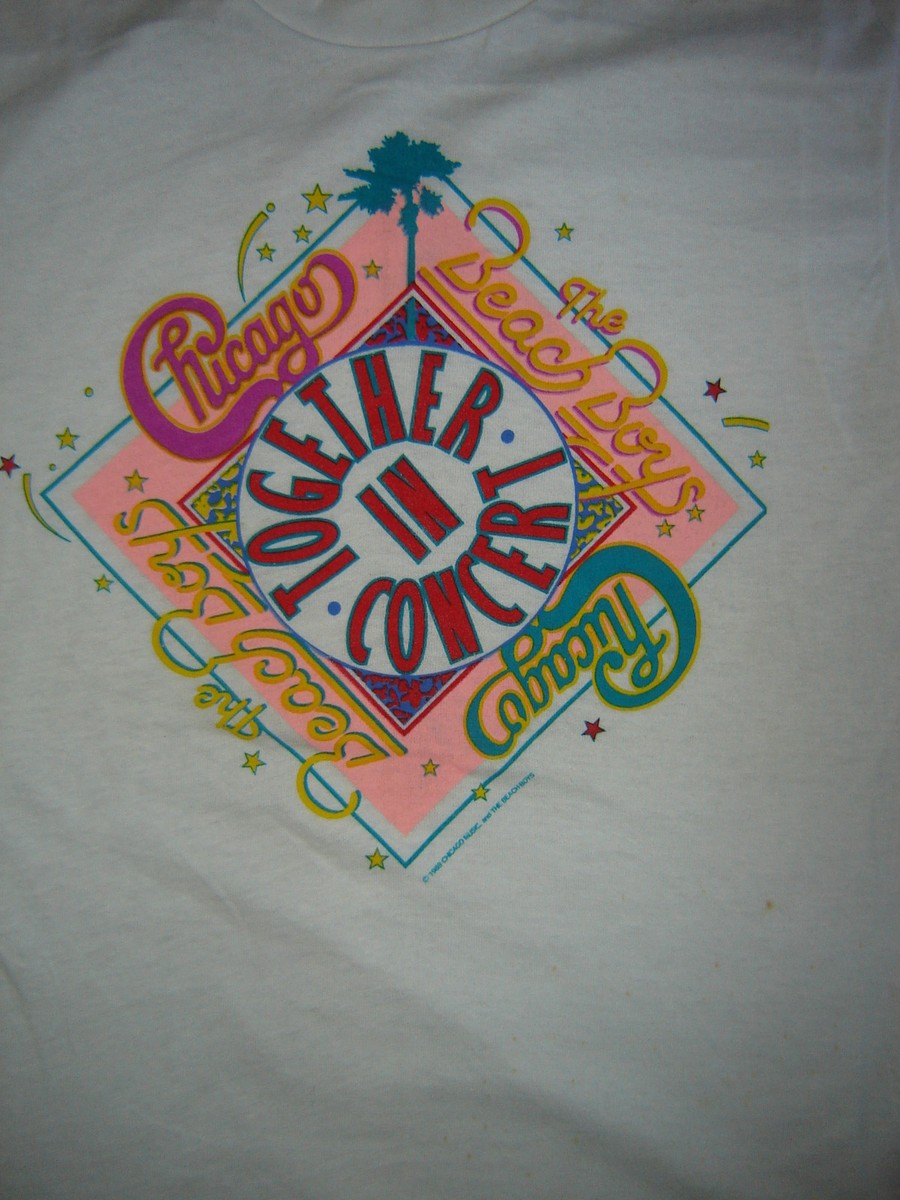 Tシャツ・カットソー SATUR Clash Nostalgia Vintage Graphic Short Sleeve T-Shirt N Vintage Concert T-Shirt CHICAGO BEACH BOYS 88 NEVER WORN