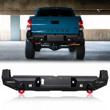 For 2016-2023 Toyota Tacoma Black New Rear Bumper Black Wled Lights D-rings