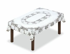 Rectangular lace effect WHITE Tablecloth 130 x 180cm (51"x71") perfect gift