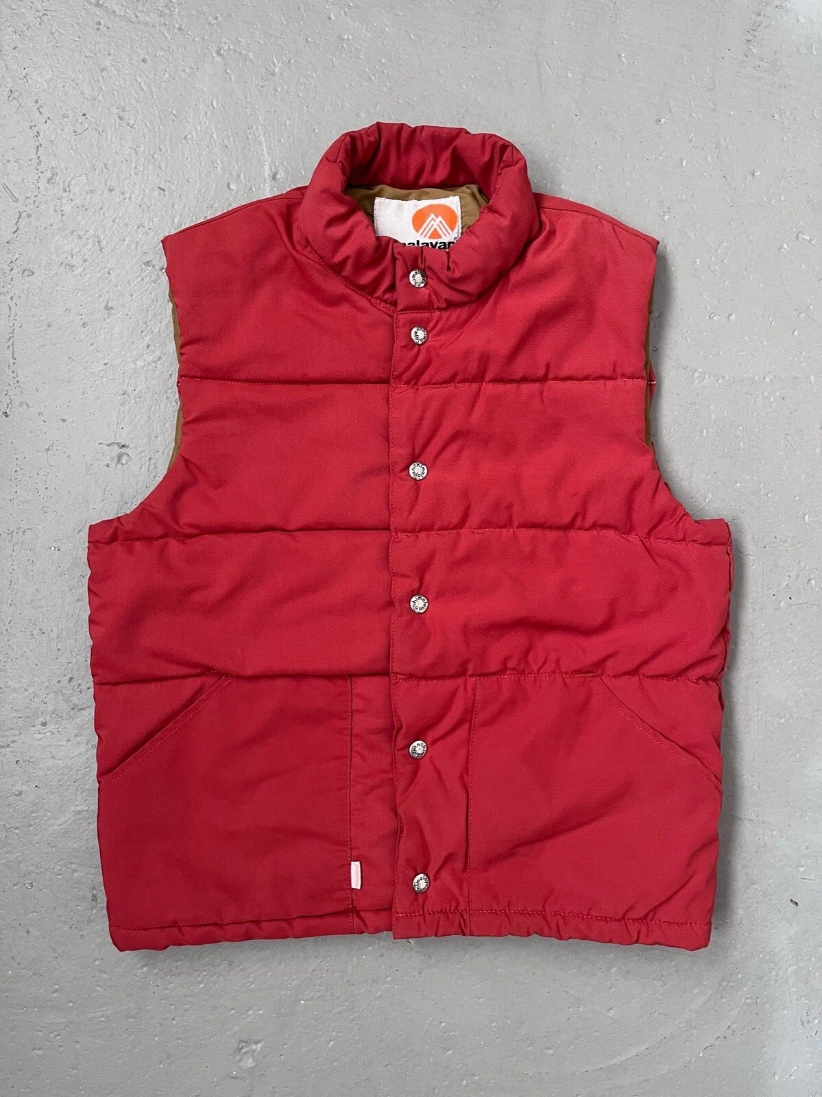 Vintage Himalayan Puffer Ski Outdoor Camp Hiking Vest Rust Orange Made In USA M