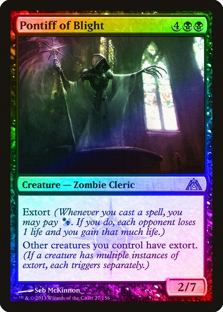 Pontiff Of Blight FOIL Dragon s Maze NM Black Rare MAGIC MTG CARD 