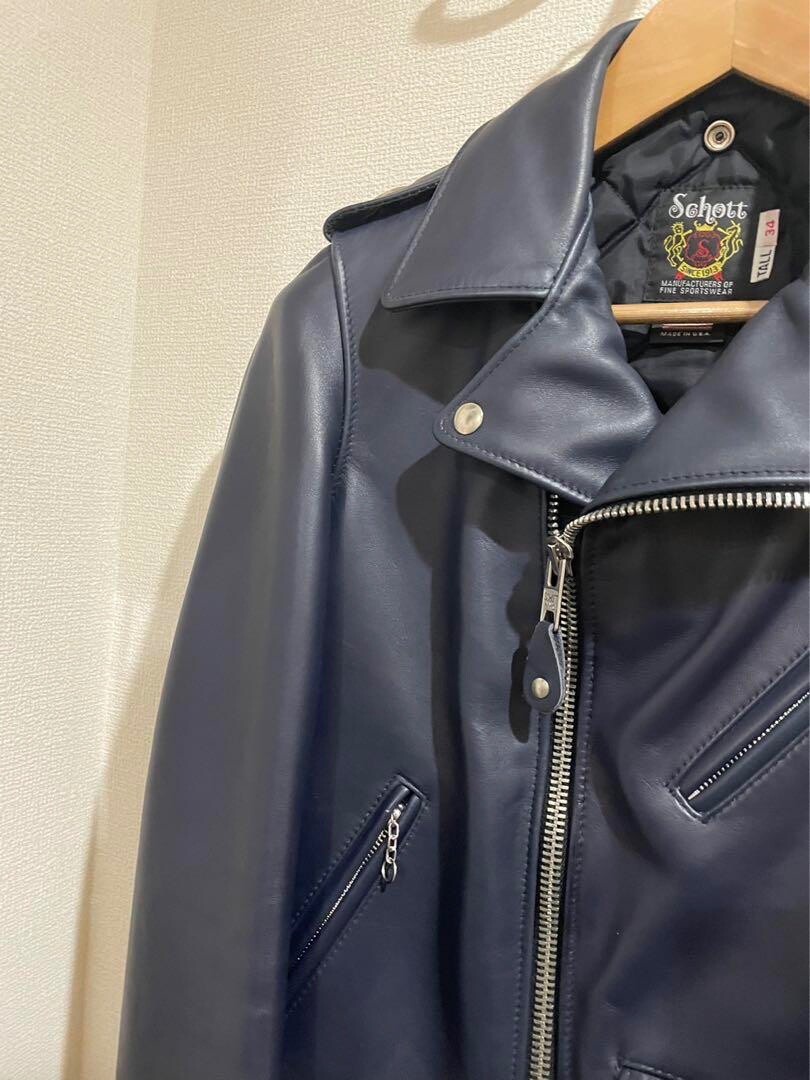 Schott Perfecto Double Leather Riders Jacket Size 34 Long One Star 