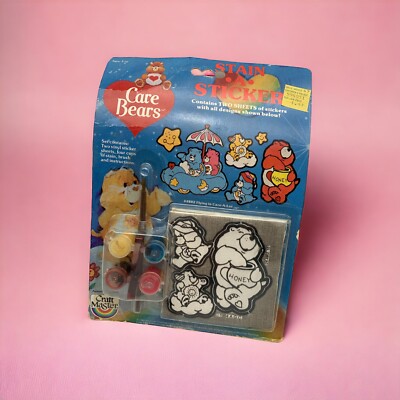 CARE BEARS - STAIN A STICKER - 2 Sheets - 1984 FUNDIMENSIONS CRAFT MASTER  NEW