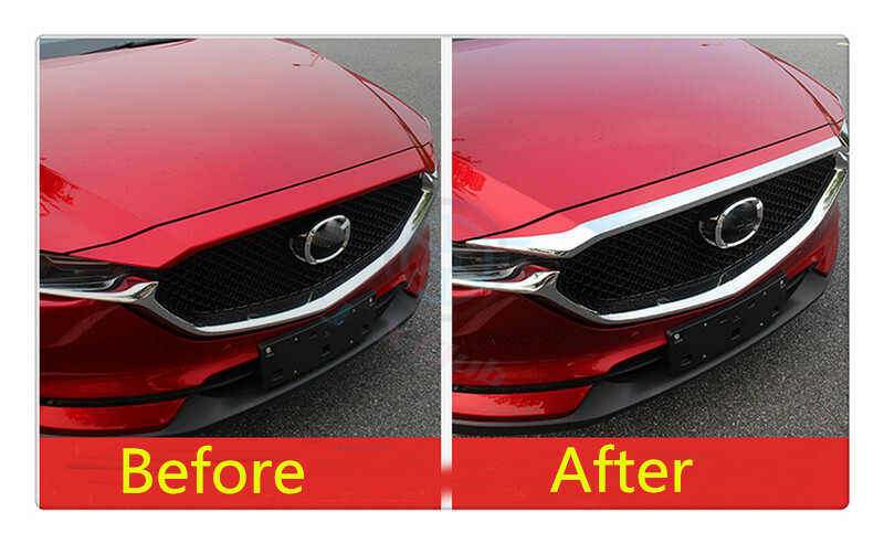 1pcs ABS Chrome Front Hood Frame Trim Garnish h For Mazda CX-5 2nd