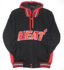 NBA Miami Heat Reversible Fleece Jacket With Removable Hood JH Design