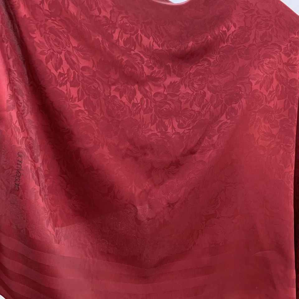 Bufanda de seda Gianni Versace 56x56 - Jacquard floral rojo - envoltura italiana de lujo #A111 Foto 3 de 3