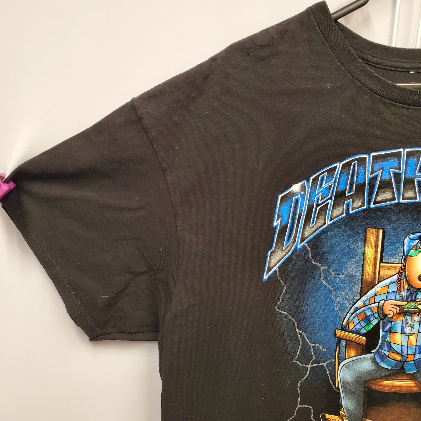 FILA T shirt Death Row Records Snoop Dogg nera per adulti taglia XL 23"x27"