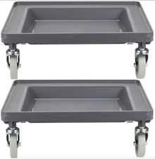 2 PACK Commercial Restaurant Dishwasher Dish Glass Rack Dolly Cart Full Size