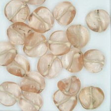 Glass Beads Rose Pink Transparent Twist 12mm. Pack of 20. Made in India.