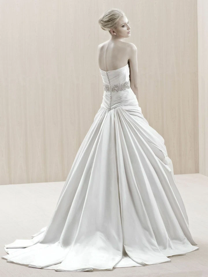 Blue by ENZOANI " Ekati"  NEW Bridal wedding dress bridal gown D White SILK  10 - Image 4 of 4