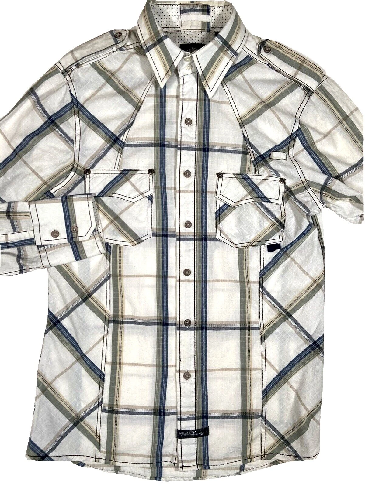 English Laundry Size S Long Sleeve Regular Size Casual Button-Down Shirts for Men