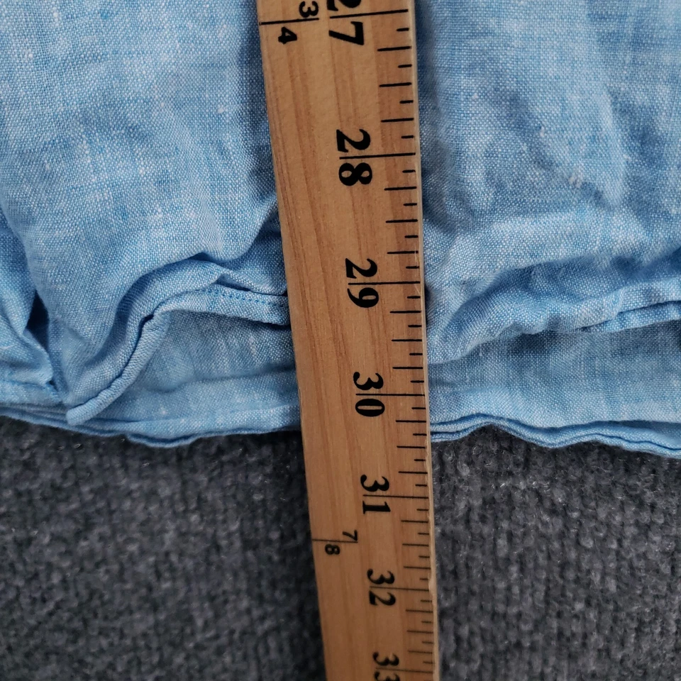 Neiman Marcus Button Up Shirt Mens XL Blue Classic Long Sleeve Linen Collared - Image 4 of 4