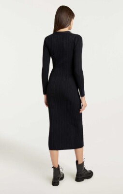 New Cinq a Sept AALIYAH Crystal Button Cardigan Midi Dress In Black Size S  $455 | eBay