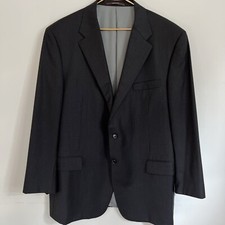 Hickey Freeman Loro Piana Super 130's Men's 48 Charcoal Gray Notch 2 Btn Blazer