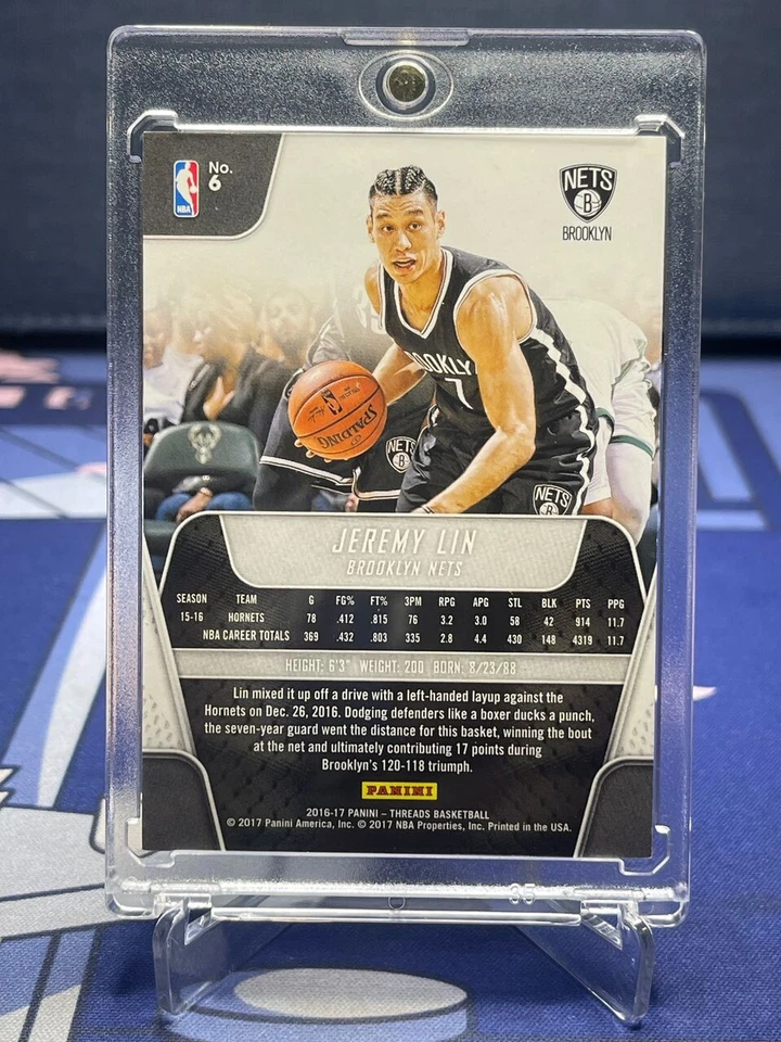 2016-17 Panini Threads Jeremy Lin Century Proof Red /199 #6 - Image 2 of 2