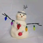 Hallmark Mitford Snowman Figurine Jc Christmas Lights Star Jan Karon Resin 2000