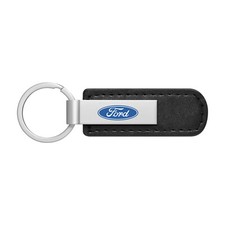 Ford Logo Black Leather Strap Key Chain Keychain Key-ring Key