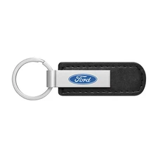 Ford Logo Black Leather Strap Key Chain Keychain Key-ring Key