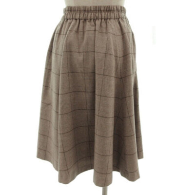■JILLSTUART■ Becca Driving Shirring Slip-on 3color JLSO5E4 JILL STUART Skirt Knee Length Elastic Waist Glen Check Brown