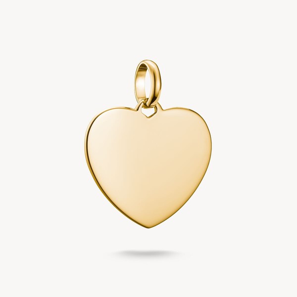 Thomas Sabo Charm AnhäNger Herz Platte Sterlingsilber Vergoldet CC1274-413-39-image