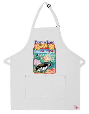 Triggerfish and Spiderfish Apron Two Pocket Bib Apron with Adj Neck