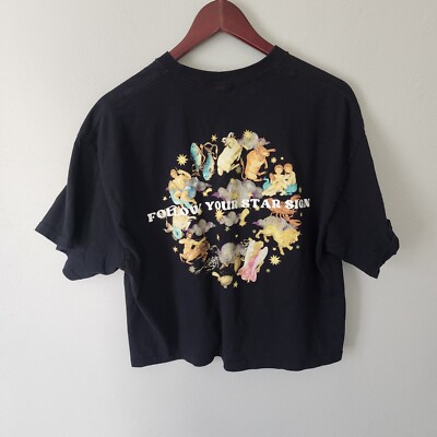 Urban Nation follow your star sign black graphic cropped tshirt size XL
