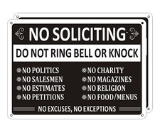 No Soliciting Sign For House 2 Pack Metal Do Not Ring Bell Sign Aluminum No So