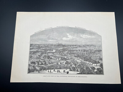 1876 BIRD'S EYE VIEW CENTENNIAL EXPOSITION PHILADELPHIA GROUNDS (REPRINT) - FP46