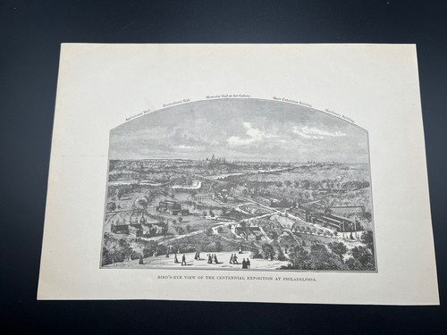 1876 BIRD'S EYE VIEW CENTENNIAL EXPOSITION PHILADELPHIA GROUNDS (REPRINT) - FP46