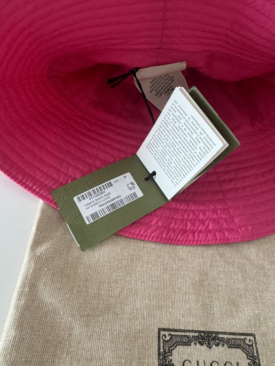 Gucci Double G Logo Cloche Bucket Hat Pink Size M Gucci Double G Logo Brella Cloche Bucket Hat Pink Size M  main image 4
