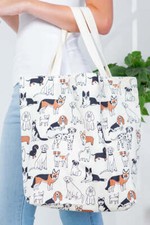 Dogs Dog Canvas Tote Bag Shopper Beach Gym Large Handbag Big Purse Diaper Puppy